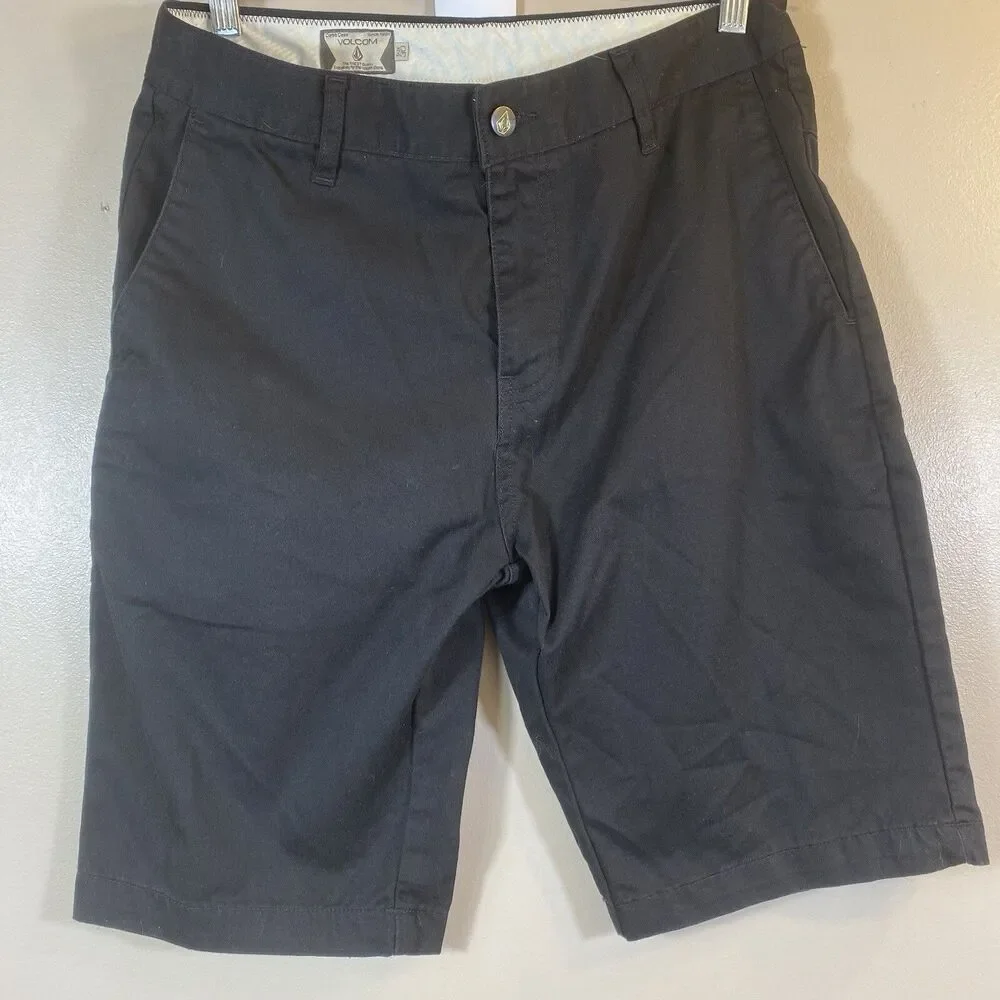 Volcom Shorts Men Size 30 Black Vmonty Chino Short